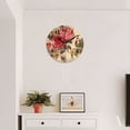 thumbnail image 4 of Round Analog Wall Clocks with Non-Ticking Sweep Movement,Battery Operated Clcoks Decorative for Home,Office-Beautiful Vintage-Style Floral Pattern With Roses(12inch), 4 of 4