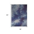 thumbnail image 4 of HomeRoots 513492 3 x 5 ft. Blue Purple & Ivory Abstract Power Loom Stain Resistant Rectangle Area Rug, 4 of 4