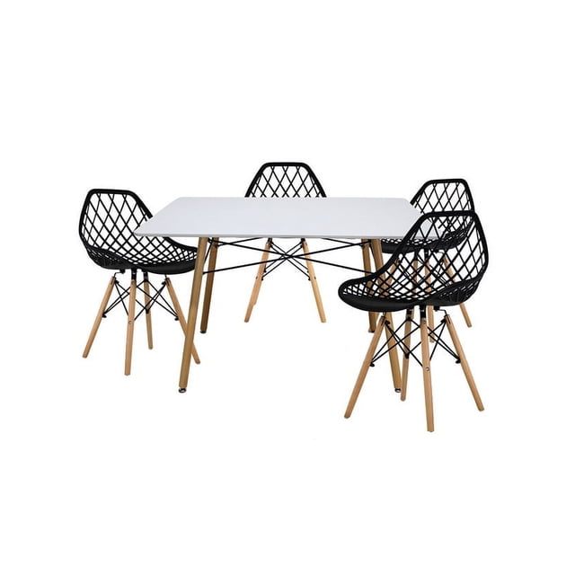 Comedor Vento 4 personas rectangular Negro