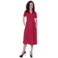 thumbnail image 1 of Moomaya Femmes Solide Longue Robe de Chemise W / Boutons Casual Ample Coupe Tshrit Robes, 1 of 6