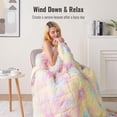thumbnail image 4 of Sivio Weighted Blanket for Adults Queen Size, Reversible Heavy Blanket for Couch Sofa Bed, Long Plush Faux Fur & Fluffy Sherpa, Helps Better Sleep, 60" x 80" 20lbs Rainbow, 4 of 9