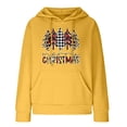 thumbnail image 4 of IROINNID Christmas Hoodies for Women Print Long Sleeve Waffle Pullover Winter Warm Sweatshirt Hoodies,Yellow, 4 of 4