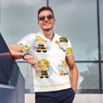 thumbnail image 4 of Rateoe Gnomes Honey Bee Pattern Men's Short Sleeve Polo Shirts, Golf Polo Shirts Short Sleeve Performance Moisture Wicking Dry-Large, 4 of 6