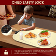 thumbnail image 6 of Warming Mat for Food, 2 PCS Food Warming Mat with 7 Temp Settings 1-4 H Timer and Child Safety Lock, Full Surface Heating Roll Up Electric Warming Tray for Gatherings,Parties,Buffet,Daily Use（Beige）, 6 of 8