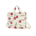 thumbnail image 7 of FORMRS Womens Corduroy Tote Bag Crossbody Shoulder Handbag with Pocket, Red Cherry, 7 of 7