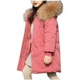 thumbnail image 2 of Spazoro Kids Girls Outwear Jackets, Hooded Cotton Cute Winter Warm Coats for Girls Watermelon Red Size 9 T, 2 of 7