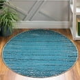 thumbnail image 3 of Unique Loom Oasis Collection Area Rug - Calm (4' Round Blue/Navy Blue), 3 of 10