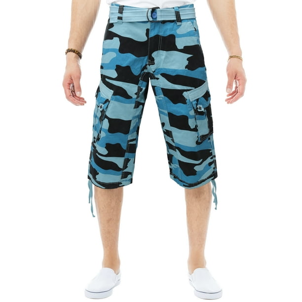 X RAY Men's Belted Tactical Long Cargo Shorts for Men, Below Knee