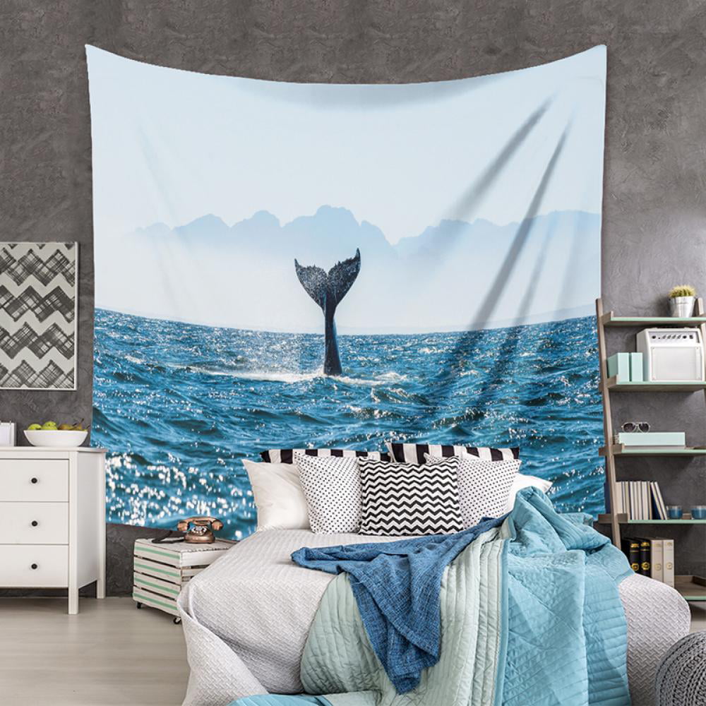 Ocean Tapestry Wall Hanging Beach Rug Blanket Camping Travel Mat Home Decor 