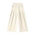 thumbnail image 6 of Bovxnpu Girls Wide Leg Pants Summer Casual Athletic Pants High Waisted Solid Wide Leg Pants With Pockets Pants, 6 of 7