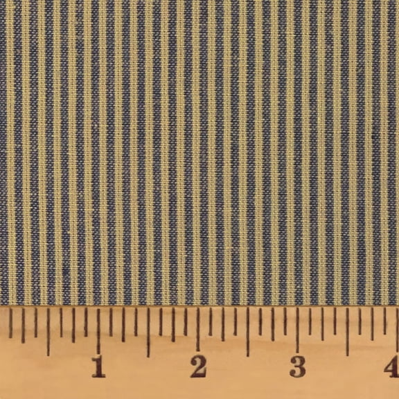 Heritage Navy Blue Thin Stripe Homespun Cotton Fabric Sold by the Yard - JCS Fabric