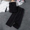 thumbnail image 7 of BRGZLK Toddler Girls Solid Color Sleeveless Single Breasted Vest Top Suit Summer 2 Piece Outfits Button V Neck Blazer Vest Matching Wide Leg Pants Set For 1-13 Years, 7 of 7