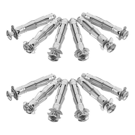 WHAMVOX  25 Pcs Drywall Expansion Nuts Threaded Screw Plasterboard Sheetrock Anchors Masonry Silver