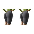 thumbnail image 4 of Sonducket Mujeres Yoga Shorts Niñas Correr Jogging Cintura alta Levantamiento de glúteos Deportes Pantalones cortos Ropa femenina Gris oscuro S Gris oscuro S 2piezas, 4 of 6