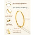 thumbnail image 4 of FindChic 60mm Hoop Earrings for Women Black Gold Plated Oversized Dangle Earrings Stainless Steel Loop Earrings, Valentines Day Gifts for Her with Box, 4 of 8