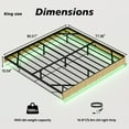 thumbnail image 6 of King Floating Bed Frame with LED Lights, Wave Curve Wood Texture, Heavy Duty Metal Slats - No Box Spring Needed, Invisible Suspension Design, Smart RGB Lighting, Oak, 6 of 12