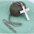 thumbnail image 5 of HZMAN Men's Stainless Steel Jesus Christ Crucifix Cross Lord's Prayer Pendant Necklace (Silver), 5 of 8