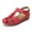 Red Sandals, variant on Women Summer Closed Toe Sandals Beach Wedge Sandals Bohemia Flip-Flop Ankle Strap Causal Comfortable Gladiator Outdoor Shoes
