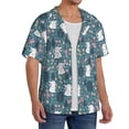 thumbnail image 4 of Xecao offers the Forest Rabbit for Men's Casual Short-sleeved Shirt, a button-up collared shirt with a pocket, perfect for beach vacations and yacht travel in the Medium size., 4 of 7