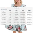 thumbnail image 3 of Floleo Girls' Flying Sleeve Printed Wide Neck Dress A-Line Skirt School Event Dress Party Dress Fashionable and Comfortable Dressing Suitable for ages 4-12(Blue,10-11 Years), 3 of 7
