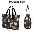 thumbnail image 3 of Tote Bag for Women - Cute Cartoon Corgi Shoulder Bag - Large Utility Work Duffle Bag with Zipper Handbag for Travel, Work, Sprots, 3 of 5