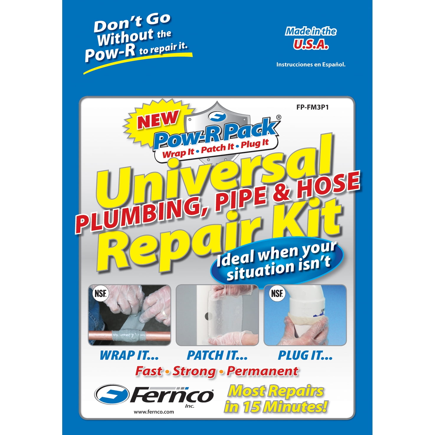 Fernco FPFM3P1 Universal Plumbing, Pipe & Hose Repair Kit