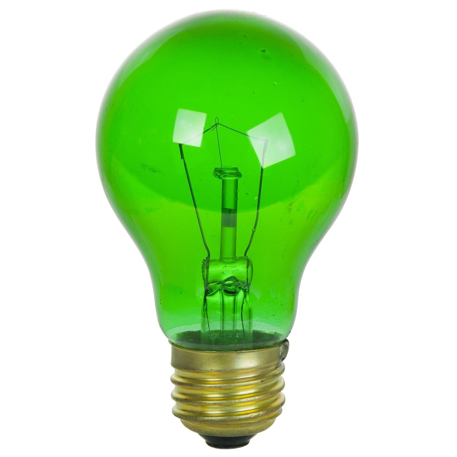 24 Pack of Sunlite 25 watt Transparent Green Colored Incandescent Light Bulb - Parties, Decorative, and Holiday 2,000 Average Life Hours
