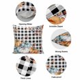 thumbnail image 6 of Throw Pillow Covers, Orange Blue Grey Pumpkins Fall Decorative Throw Pillow Covers 20x20 Inch, Thanksgiving Botanical Plaid Square Linen Pillow Cases for Couch/Living Room/Sofa, 6 of 9