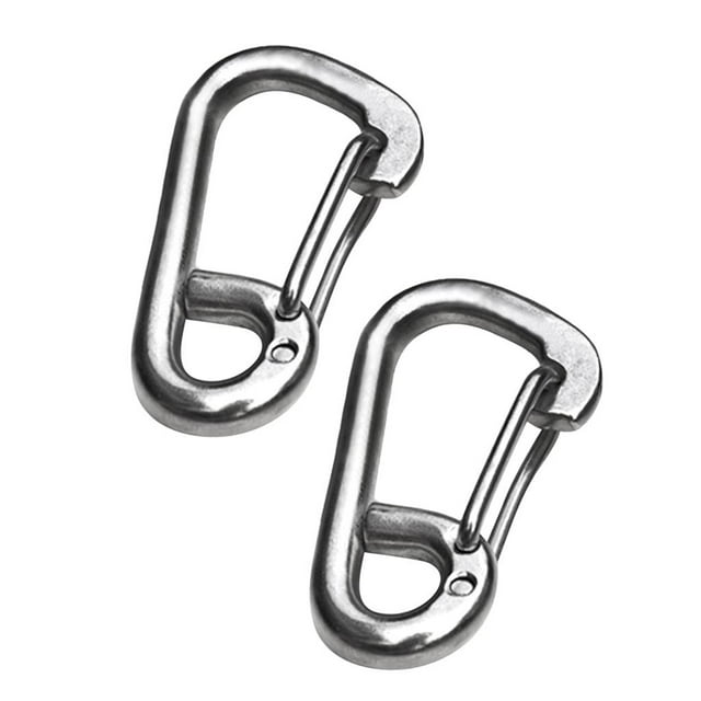 2 Unids Mosquetón D Broche De Presión Llavero Hebilla De Liberación Rápida Para Escalar Soledad Mosquetón de acero inoxidable