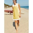 thumbnail image 5 of Women'S 2 Piece Sets Casual Color Block Crewneck Sleeveless Pullover Tops Matching Shorts with Pockets Yellow XXL, 5 of 8