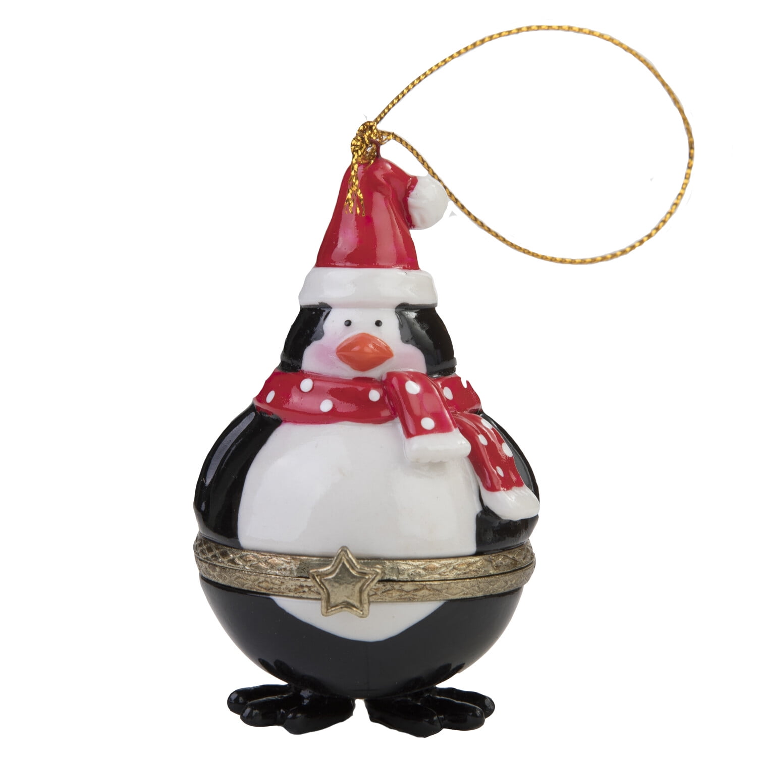 Painted Porcelain Christmas Ornaments with Secret Gift Compartment