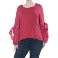thumbnail image 2 of Vince Camuto Womens Tie Sleeves Sheer Pullover Top, 2 of 3