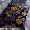 thumbnail image 2 of Feelyou Girls Spooky Pumpkin Fabric by the Yard 2 Yards, Horror Halloween Room Decor Fabric by the Yard, Purple Cat Print Fabric for Sewing, Ultra Soft Home Decor, 2 of 6