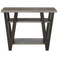 thumbnail image 2 of Benzara BM184945 Zig-zag Contemporary Solid Wooden End Table With Bottom Shelf, Gray And Black, 2 of 4
