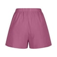 thumbnail image 4 of RYRJJ Cotton Linen Shorts for Women Trendy High Waisted Short Casual Summer Pull On Beach Wide Leg Shorts with Pockets(Pink,XXL), 4 of 6