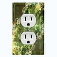 thumbnail image 1 of Metal Light Switch Plate Cover Elegant Green Floral Frame Damask DAM072, 1 of 13