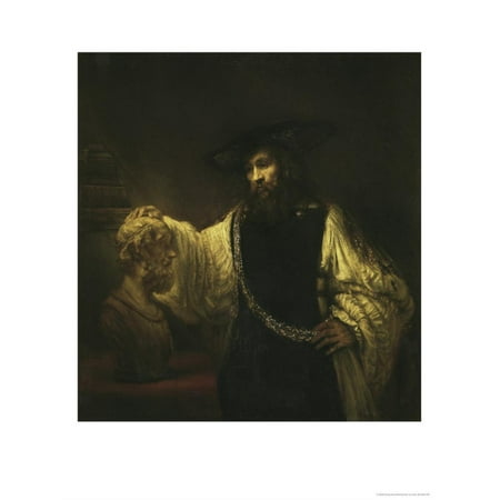 Aristotle with a Bust of Homer Print Wall Art By Rembrandt van (Best Plaster For Bathroom Walls)