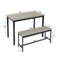 thumbnail image 5 of Aukfa Dining Table Set for 4, Rectangular Kitchen Table W/ 2 Benches for Small Space,Gray, 5 of 8