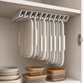 thumbnail image 7 of Space Saving Under Shelf Lid Organizer, 8 Slot Durable Plastic Construction, Fits Kitchen Cabinet Pantry Shelf And Countertop, White Storage Organizer 2, 7 of 7