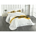 thumbnail image 3 of Ambesonne Detroit Quilted Bedspread Set 3 Pcs, Electric Guitar Music, Queen Size, Yellow Black, 3 of 5
