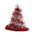 thumbnail image 2 of Sombrero de de Navidad Juego de rol Adorable disfraz Oropel Accesorios fotográficos Decoración navideña Luz roja plateada, 2 of 9