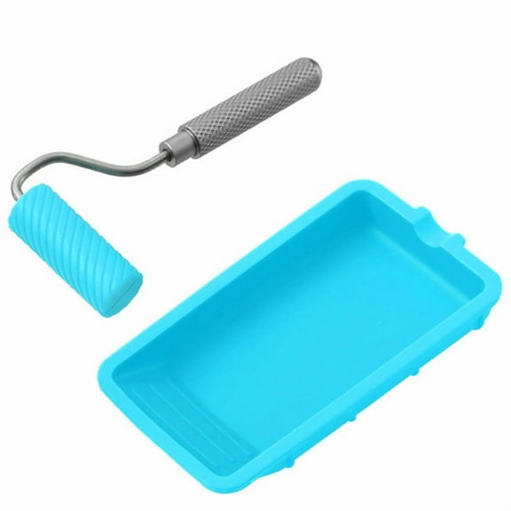 Silicone Glue Roller with Tray 48mmX20mm Roller Handle for Arts Crafts Woodworking Glue Up Projects