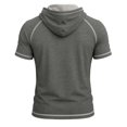 thumbnail image 6 of Uwinwear Men's Activewear T-Shirts Hooded Outdoor Short Sleeve Tops Summer Beach Casual Slim Fit Pullover Breathable Casual Wear,Dark Gray,XXXL, 6 of 7