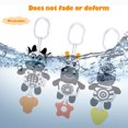 thumbnail image 6 of 3 Pack Hanging Rattle Toys, Cartoon White Black Stuffed Stroller Plush Toys for Newborn 0-18 Month Baby Bed Crib Toys with Wind Chimes (Zebra,Deer&Cow), 6 of 7