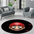thumbnail image 3 of LaModaHome Rounded Rug Super Mario RugNon-Slip Rug Washable Mat Child Stain Resistant Living Room Kitchen Carpet 3.9X3.9ft(120X120cm), 3 of 5