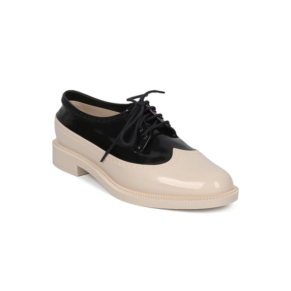 New Women Melissa Classic Brogue PVC Lace Up Spectator Loafer