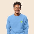 thumbnail image 4 of Dalix Alien Embroidered Fleece Crewneck Long Sleeve Sweatshirt Mens in Carolina Blue M Medium, 4 of 5