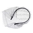 thumbnail image 1 of Breathable Face Veil Hairband Bridal Shower Hairhoop Head Accessory with Pearls Decors for Special Occasion Formal Outfit White, 1 of 4