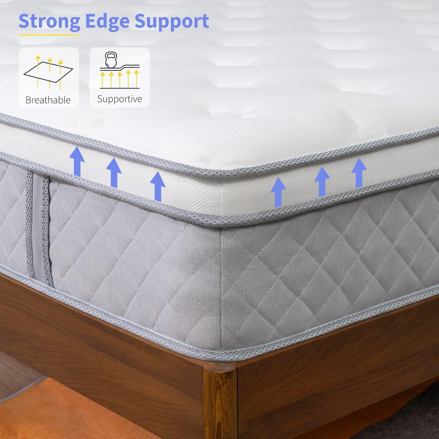 Full Size Mattress 12 Inch Plush Soft Mattress in a Box, Hybrid Cooling Gel Memory Memory Foam and Pocket Springs Bed, Fiberglass Free, Back Support Pressure Relief Breathable