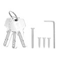 thumbnail image 2 of Serrure de porte carrée simple en verre, serrure de sécurité de bureau en fer inoxydable sans perçage, 2 of 4
